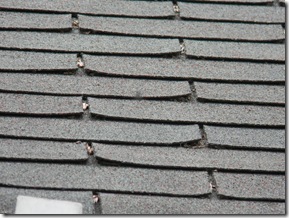 Home Inspection revealed warped shingles